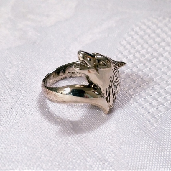 🐺🆕Sterling Silver Howling Wolf Ring - Picture 2 of 5